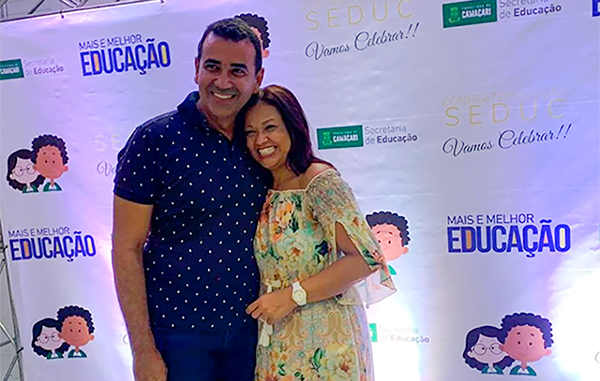Júnior Borges e Neurilene Martins (Secretária de Educação)