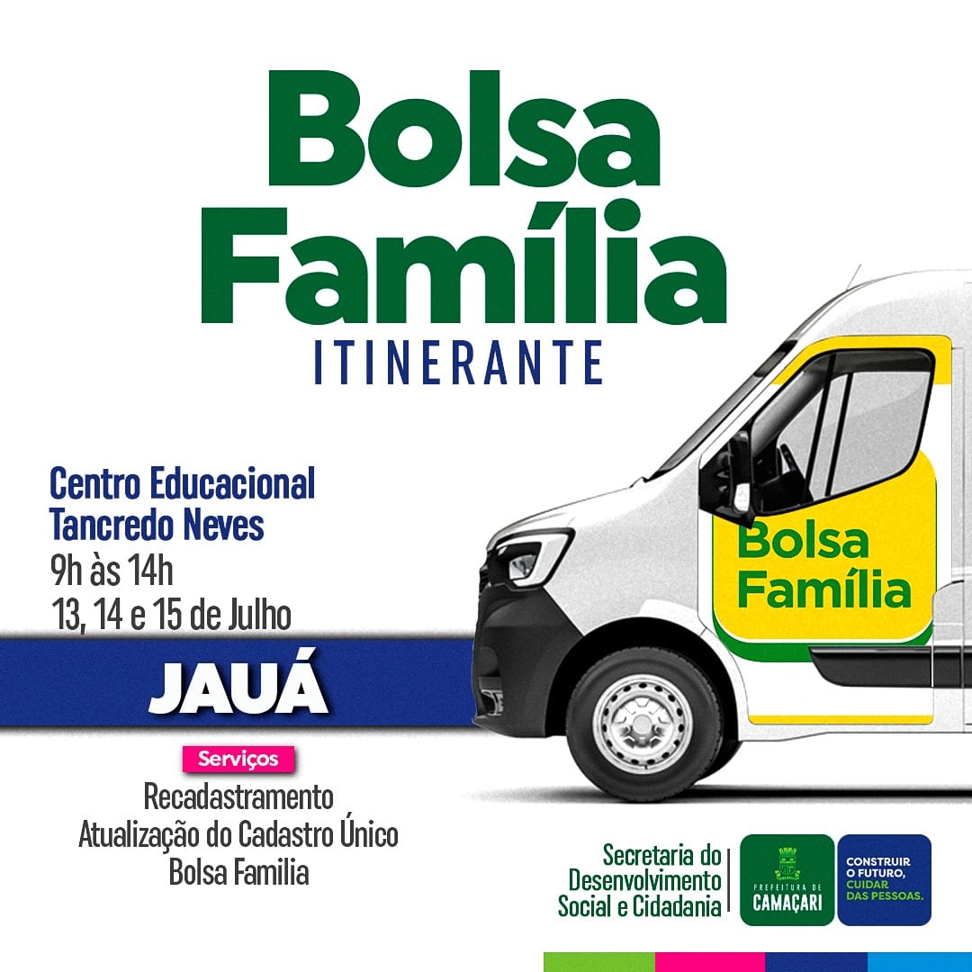 Moradores de Jauá recebem Bolsa Família Itinerante nesta terça (13)